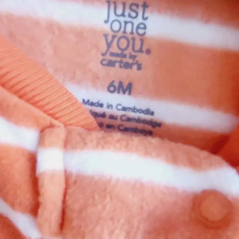 New 6M Carter's pumpkin fleece